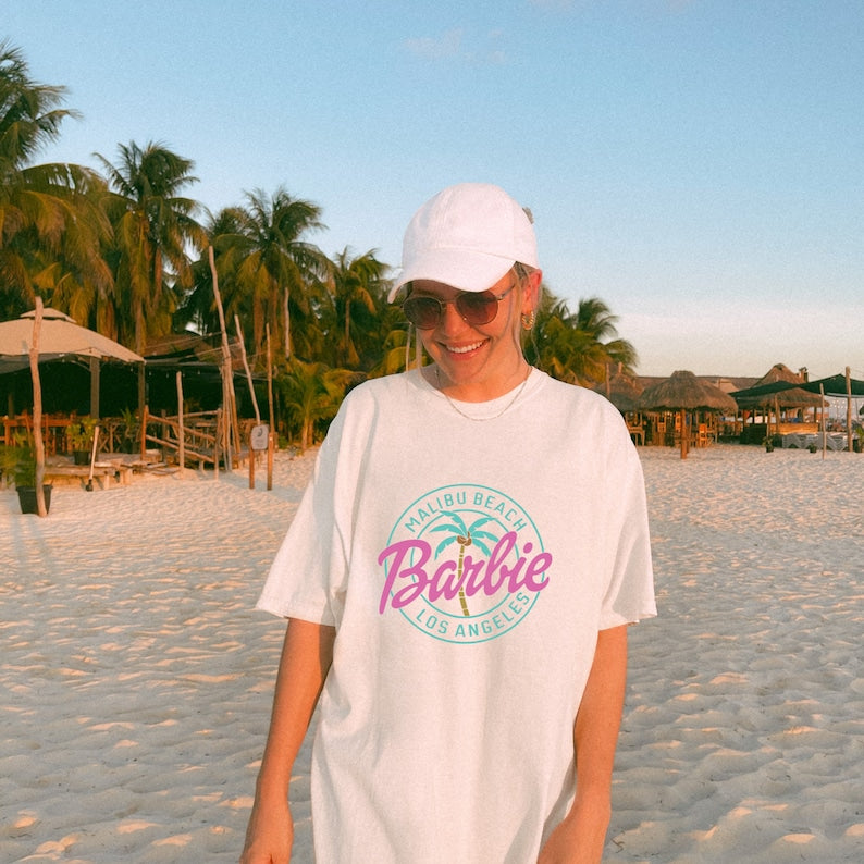 Malibu Beach Barbie White T-shirt