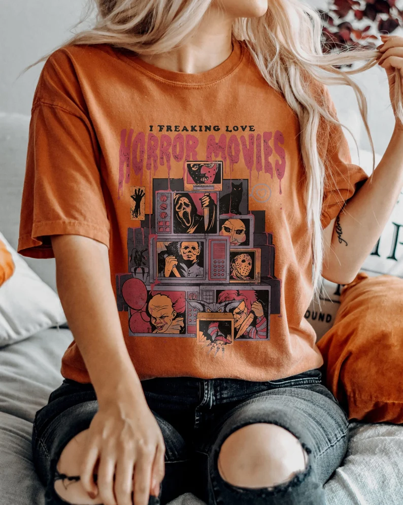 Comfort Colors® Horror Movies Tee, Horror Movie Fan Gift