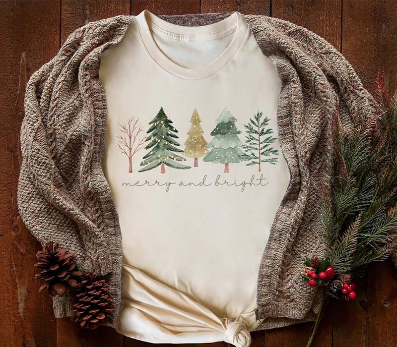 Merry and Bright Trees T-shirt