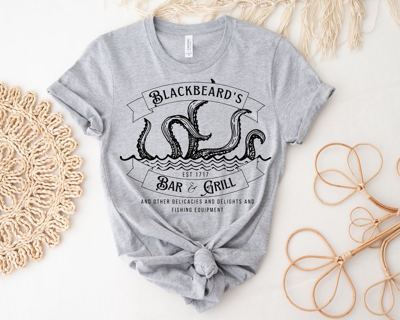 Black Beard's Bar and Grill Print T-shirt