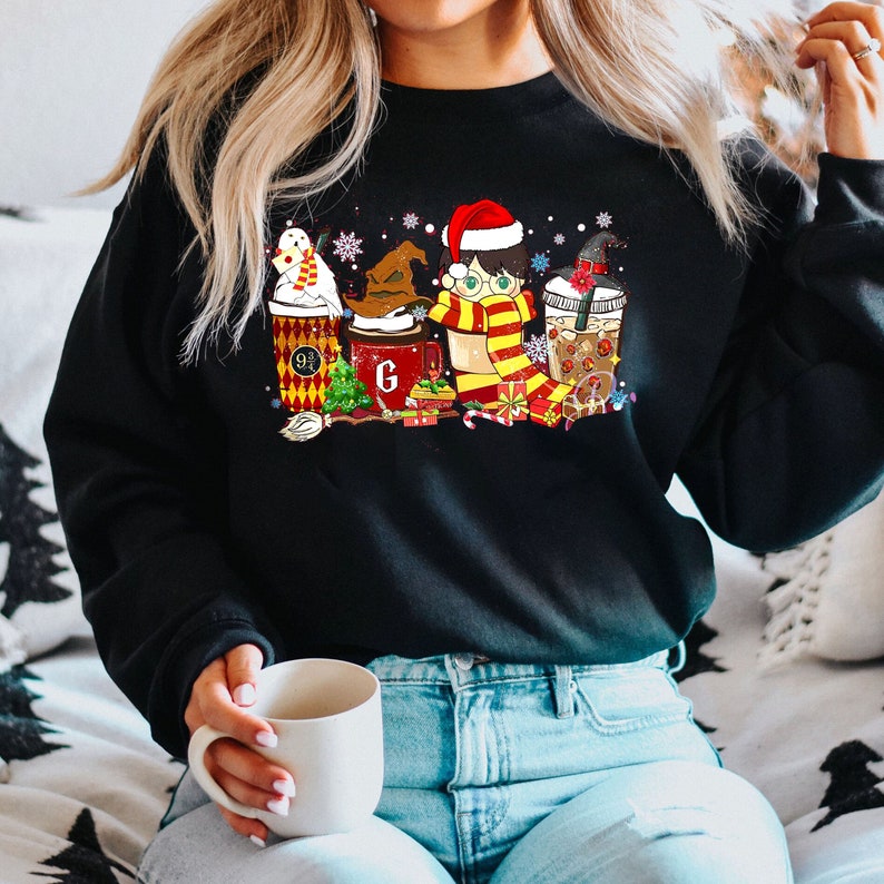 Christmas Hogwart Coffee Cup Sweatshirt
