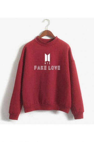 BTS Stylish Letter Printed Casual Sweatshirt