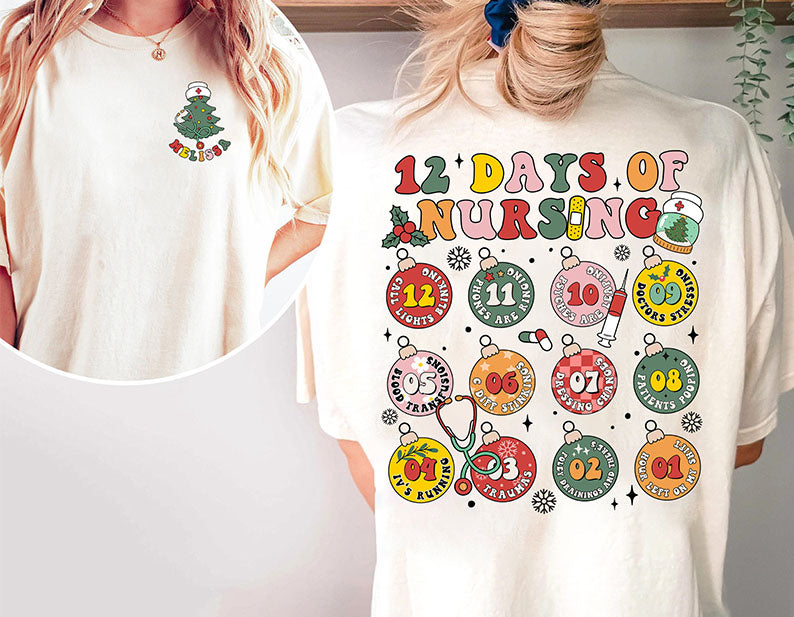 12 Days Of Nursing Hospital Christmas T-shirt