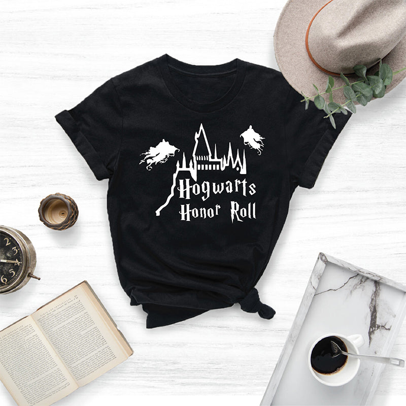 Hogwarts Magical School Print Casual T-shirt