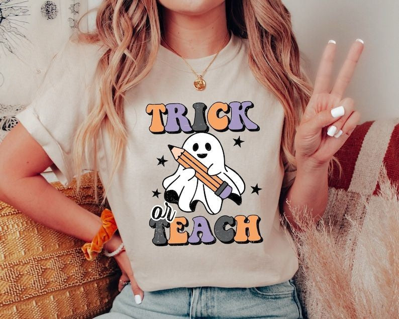 Trick Or Teach Halloween T-shirt