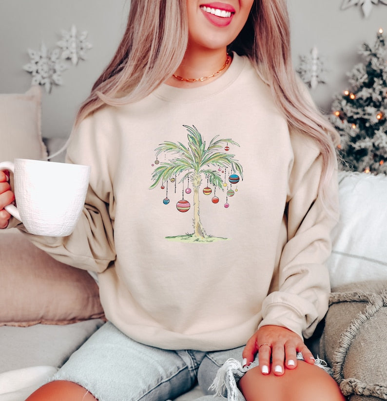 Christmas Palm Tree Sweatshirt