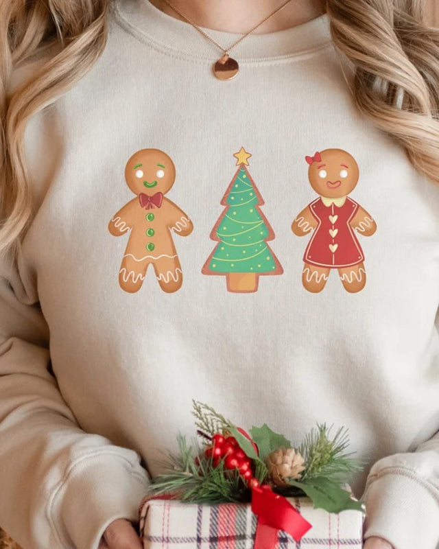 Gingerbread Cookie Sweater, Christmas tree sweatshirt