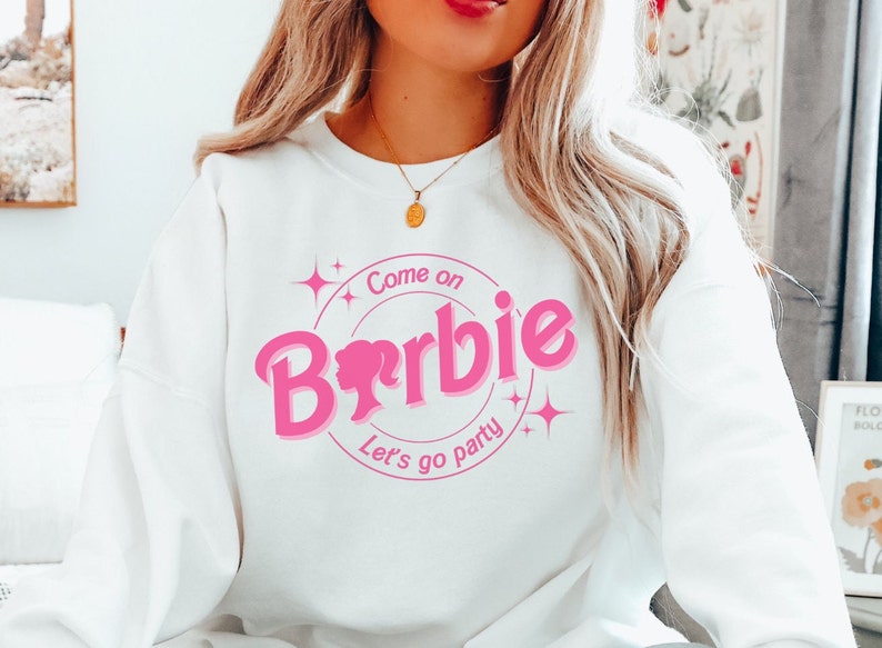 Come On Let's Go Party Crewneck Print Sweatshirt