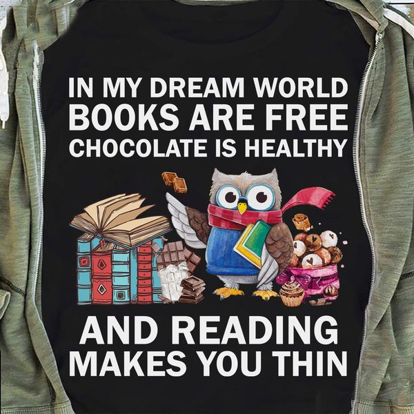 Owl And Books Letter Print T-shirt