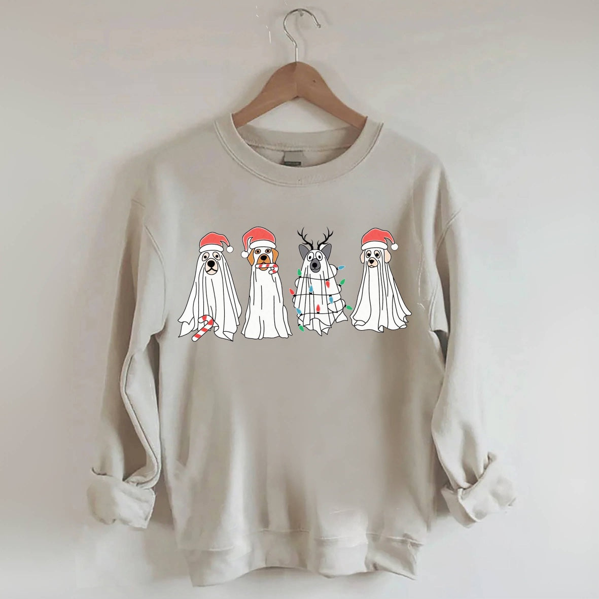Christmas Ghost Dog Sweatshirt