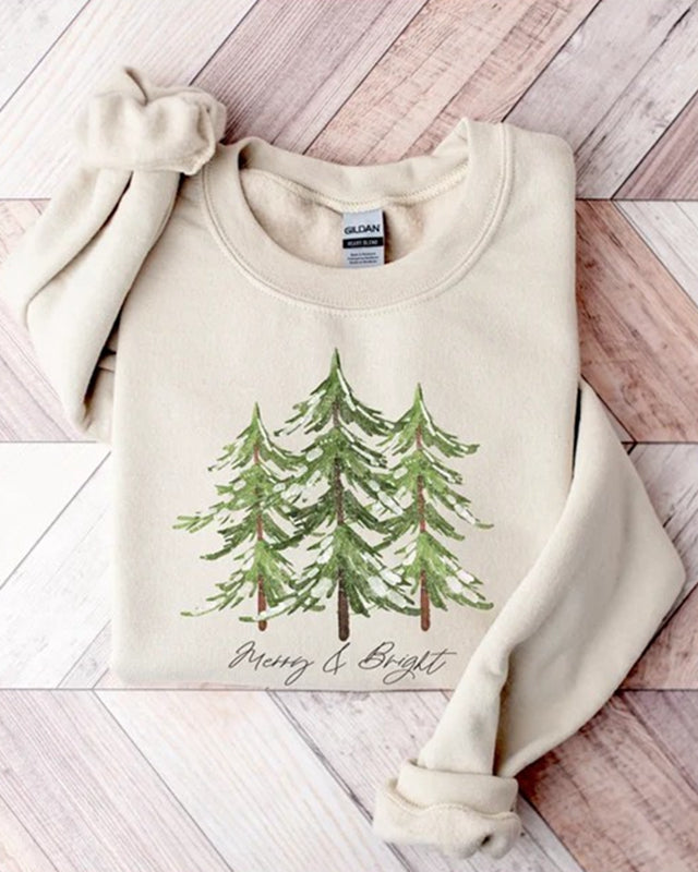 Merry and Bright Christmas Tree Sweatshirt