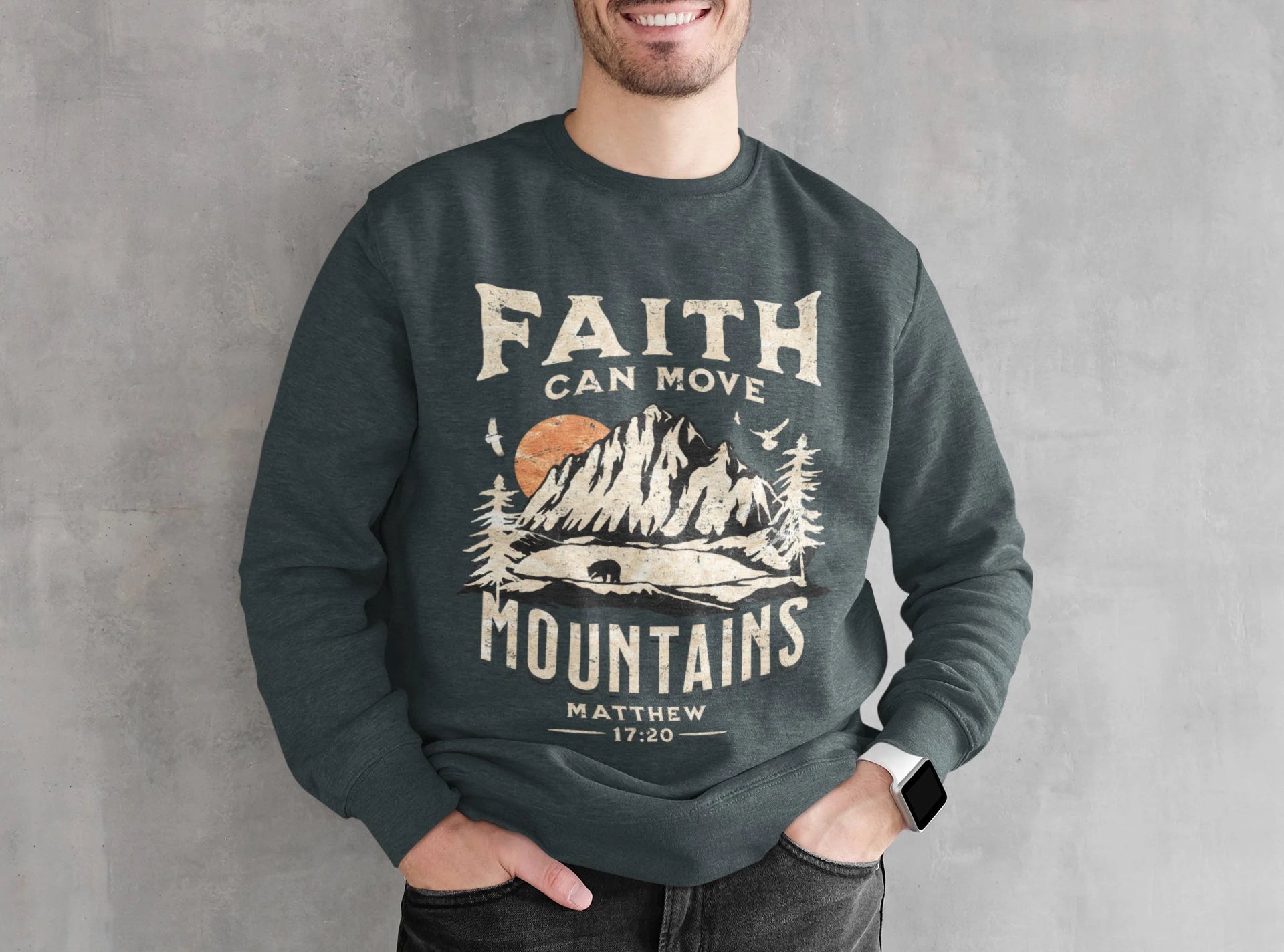 Faith Can Move Mountains Crewneck Sweatshirt