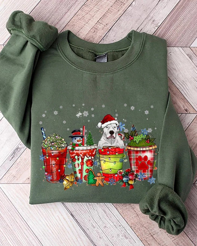 Dogo Argentino Christmas Coffee Sweatshirt