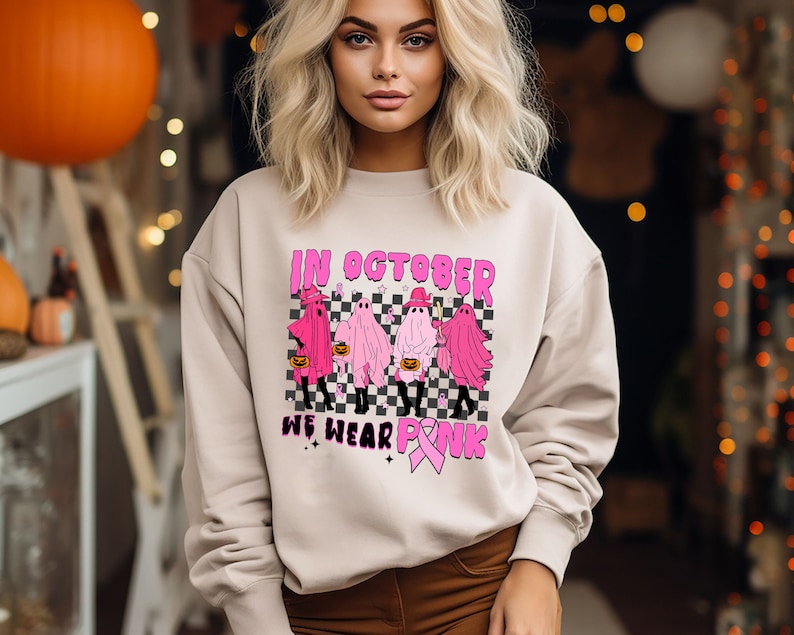 Halloween Ghost Breast Cancer Sweatshirt