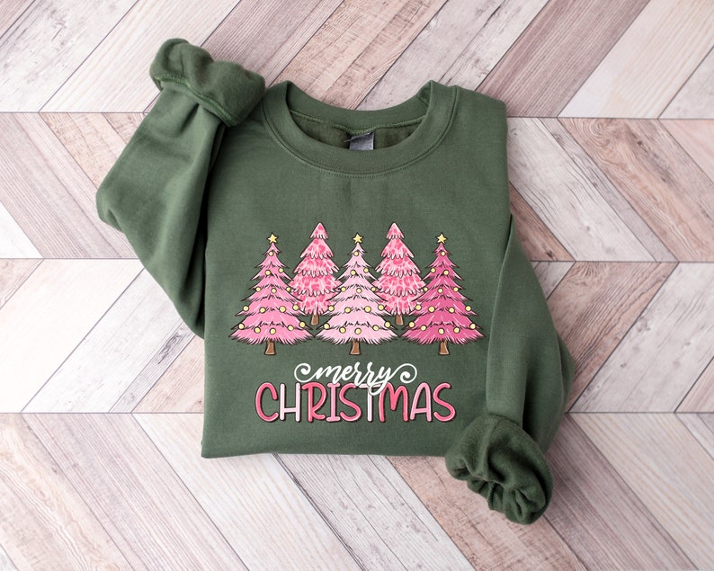Pink Christmas Tree Sweatshirt