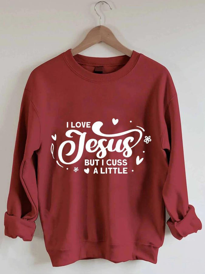 I Cuss A Little Print Sweatshirt
