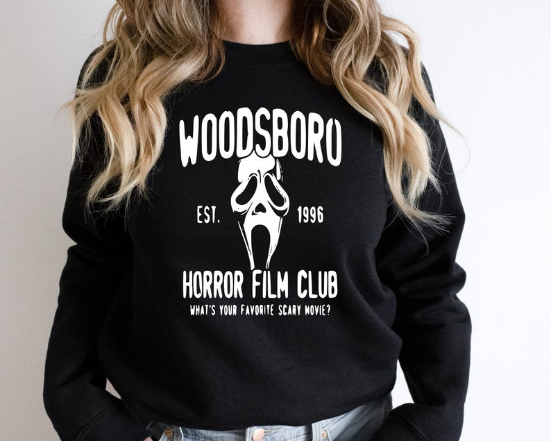 Woodsboro Horror Club Scream-Ghost Sweatshirt