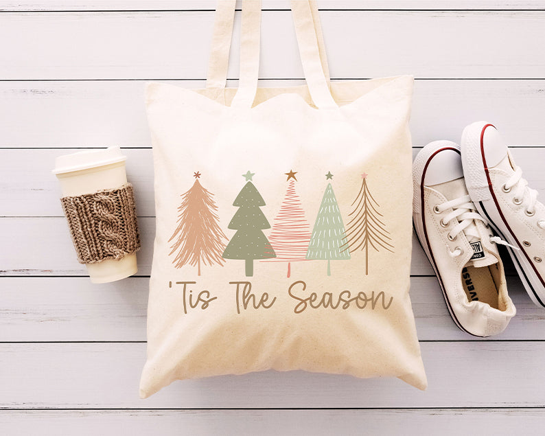 Boho Christmas Trees Tote Bag