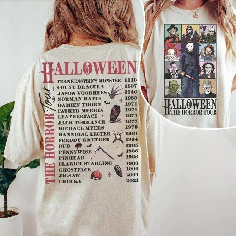 Vintage Halloween Characters The Horror Tour T-shirt
