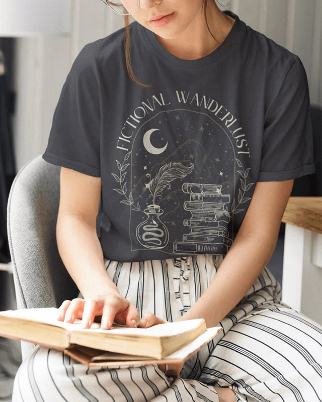 Bookish Casual Letter Print T-shirt