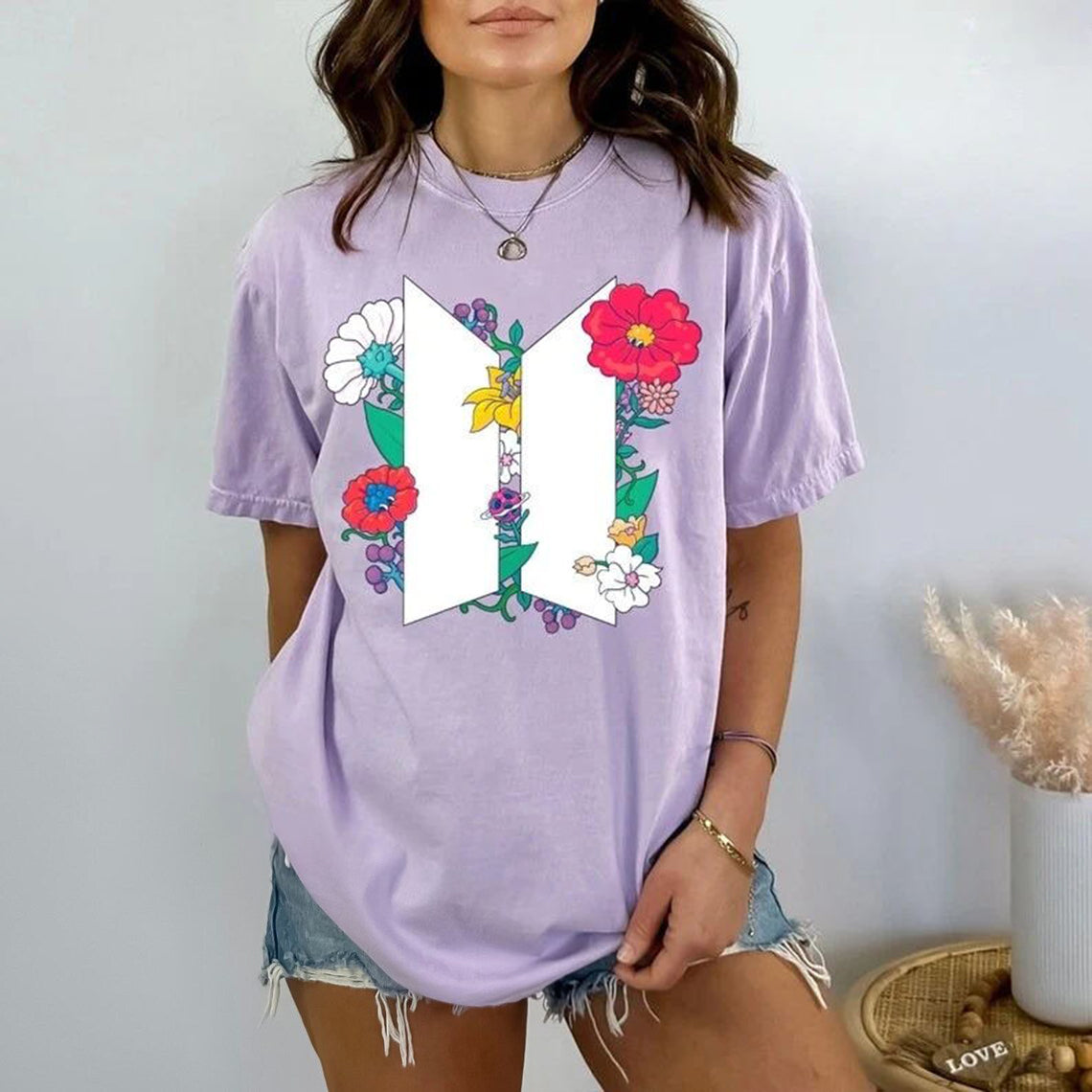 BTS Stay Gold Floral Logo T-shirt