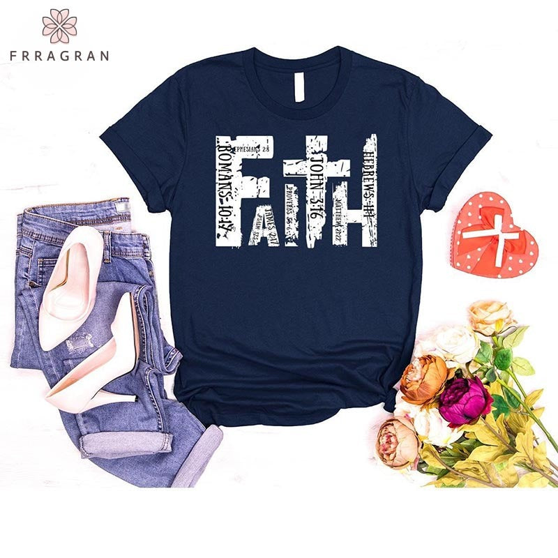 Retro Faith Cross Graphic T-shirt