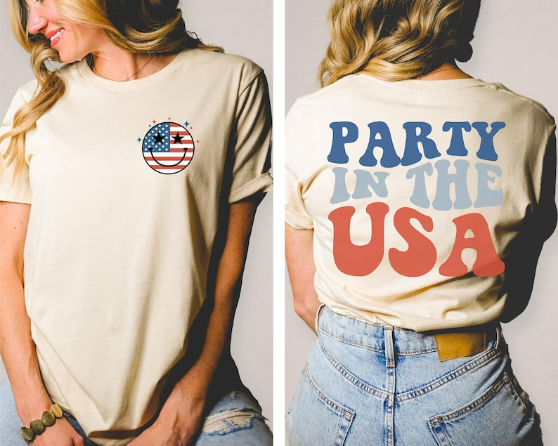 Party in the USA Letter Print T-shirt