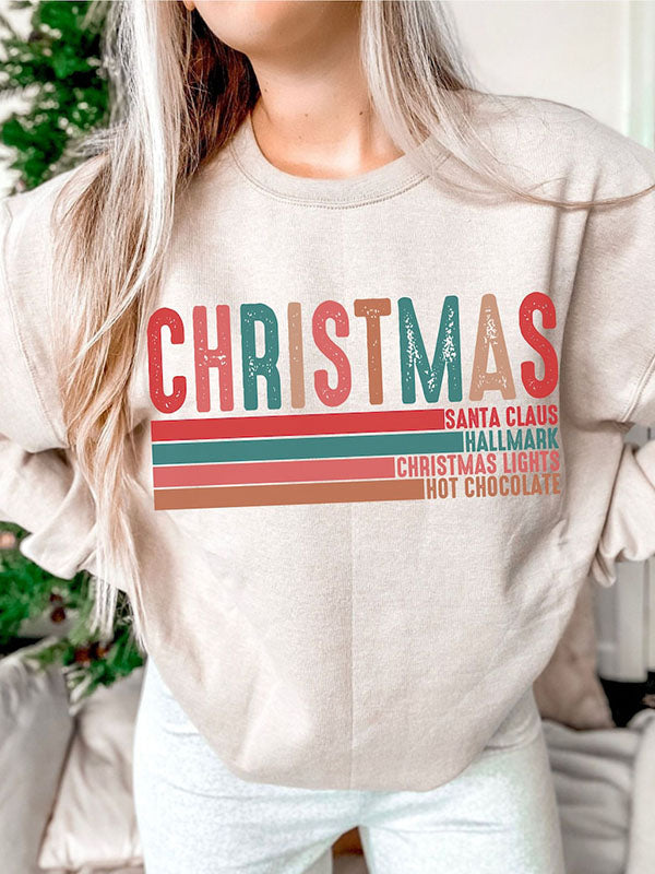 Christmas Letter Print Sweatshirt