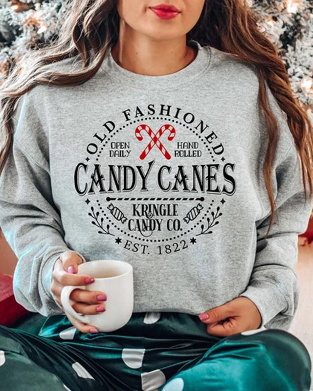 Candy Cane Vintage Christmas Sweatshirt