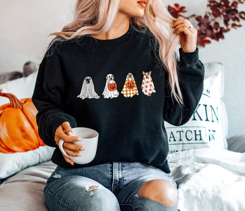 Halloween Dog Ghost Sweatshirt