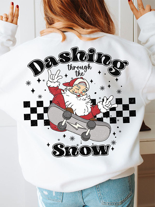 Retro Christmas Santa Claus Cute Crewneck Sweatshirt