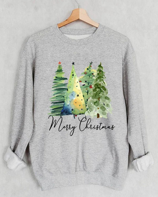Women's Merry Christmas Tree Casual Sweatshirt