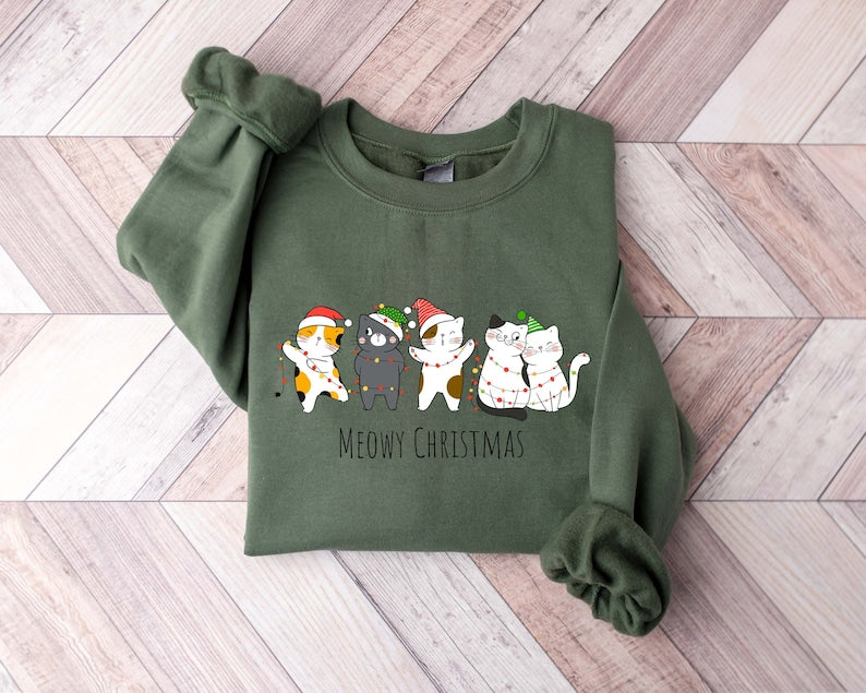 Happy Cat Christmas Sweatshirt