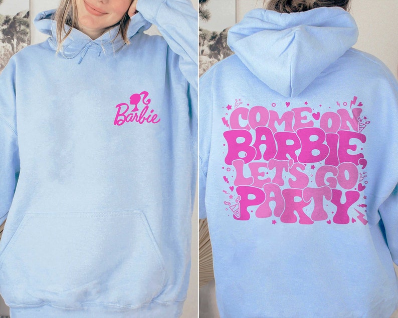 Come on Let's Go Party Double Letter Print Hoodie