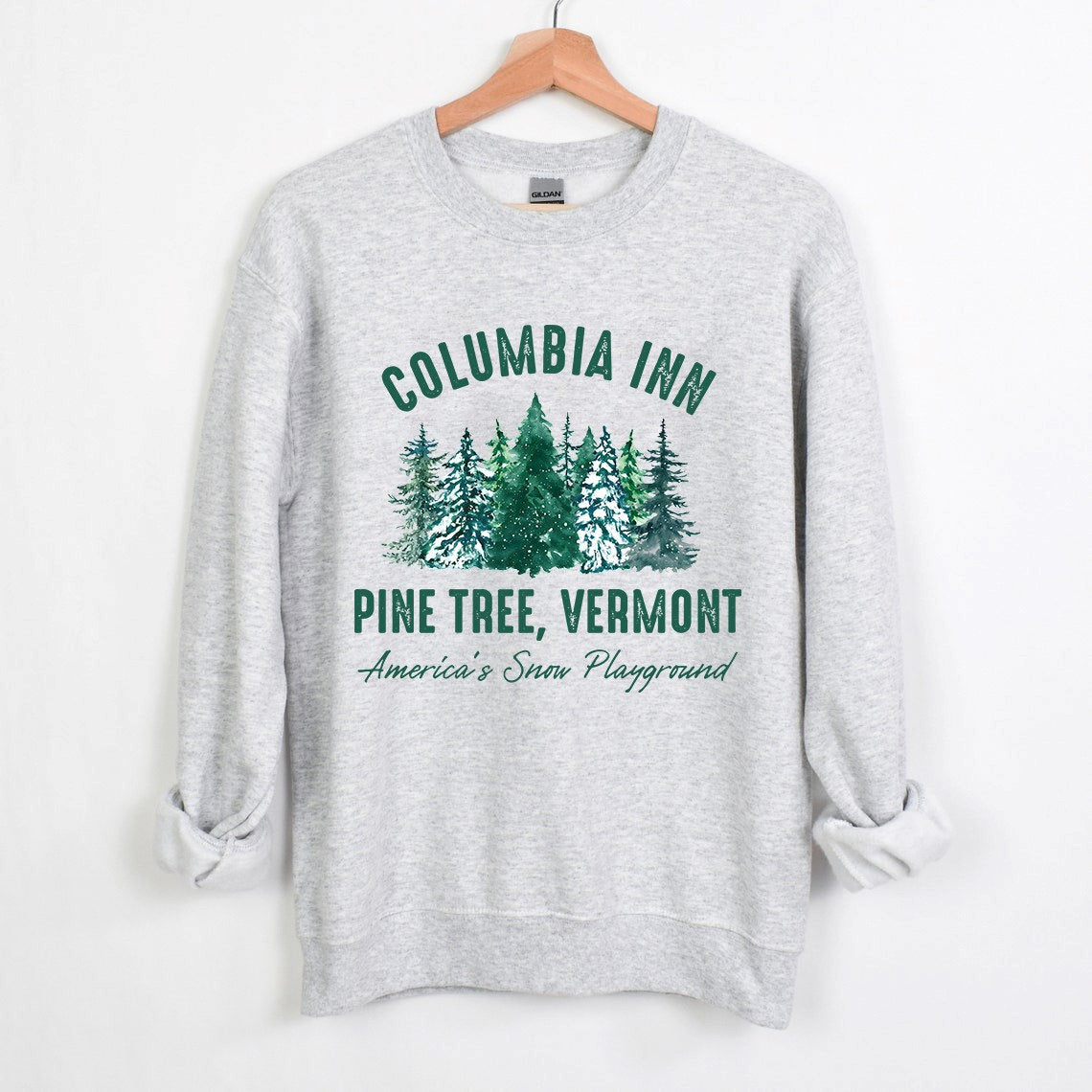 Columbia Inn Pine Tree Vermont Christmas Sweatshirt