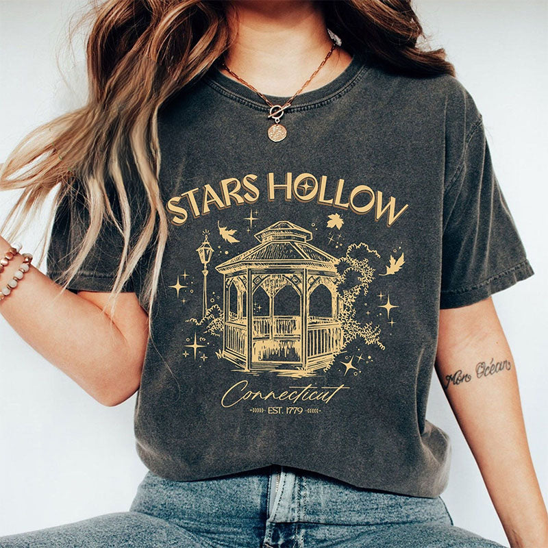 Retro Stars Hollow Cozy Fall T-shirt